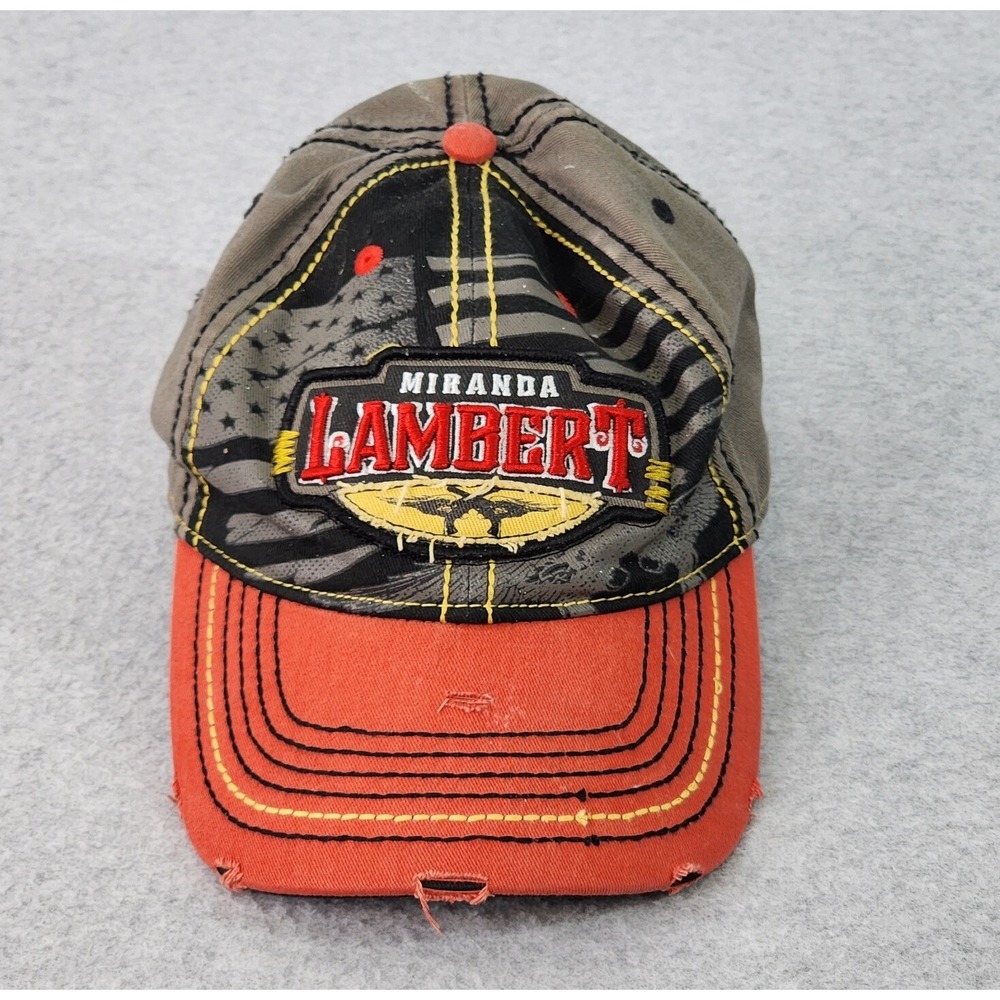 Miranda Lambert Trucker Baseball Cap American Flag Distressed Strapback Hat